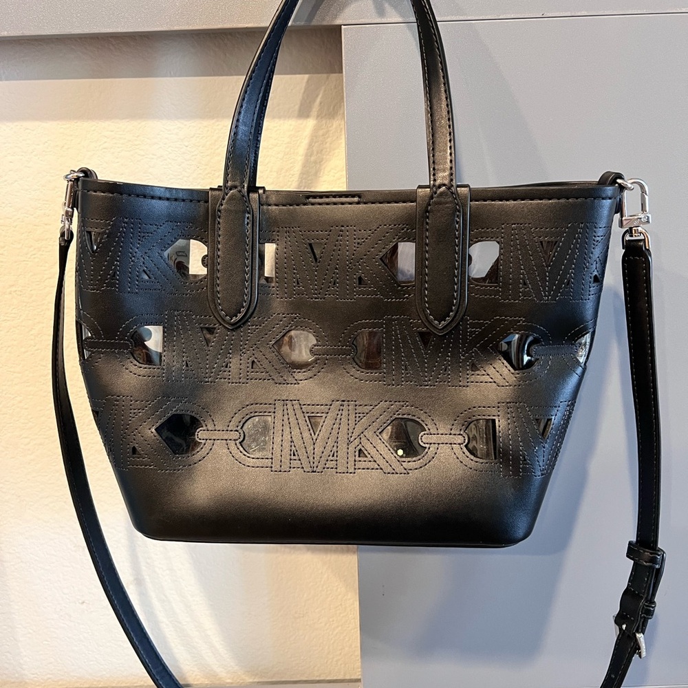 Michael Kors Black Cutout Tote - Picture 2 of 4